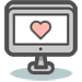 Pink Heart On Desktop Screen Icon